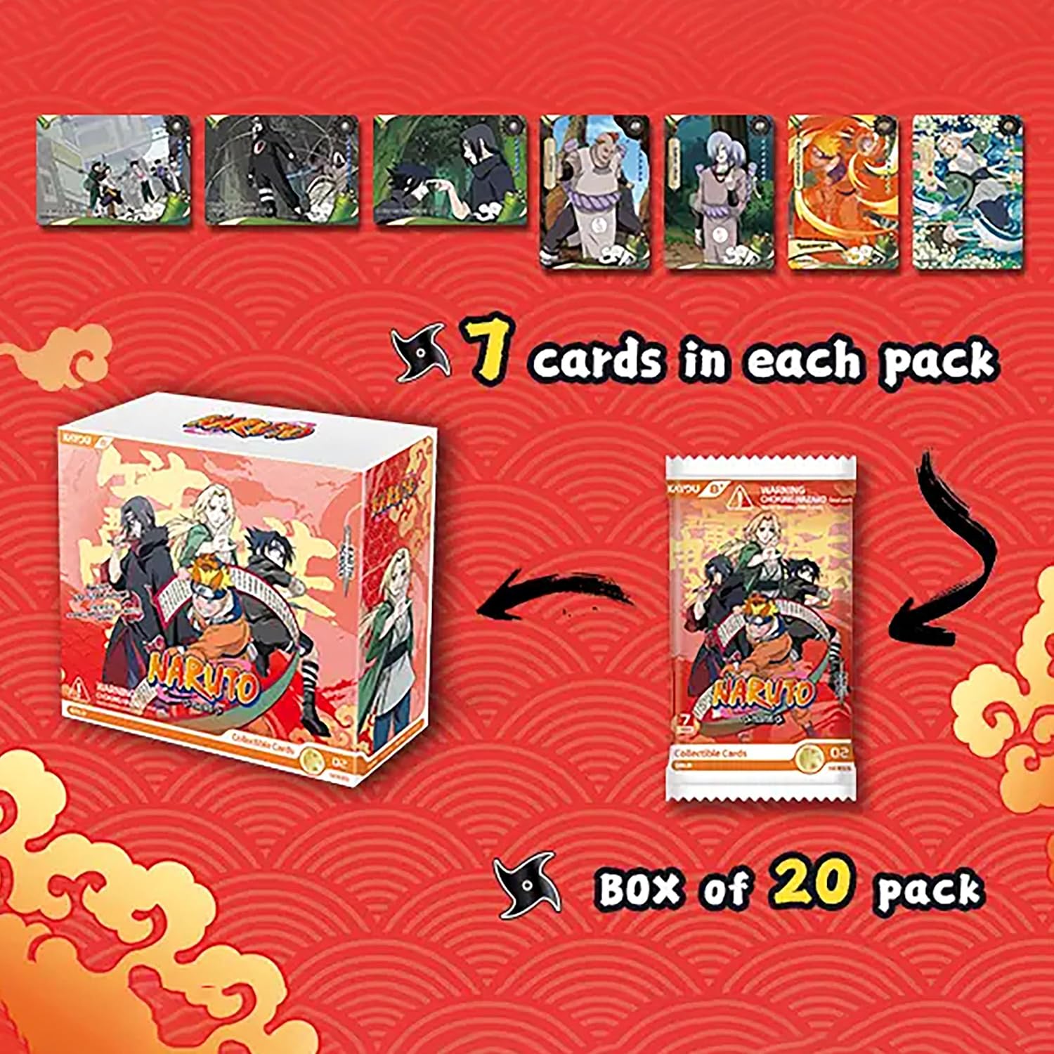 Kayou NARUTO Smriti Collectible Cards Earth Scroll 20 pack Factory Sealed