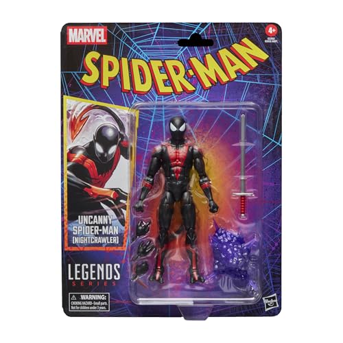 Marvel Legends Series Uncanny Spider-Man (Nightcrawler), Retro Cardback Comics Collectible 6-Inch Scale Action Figure