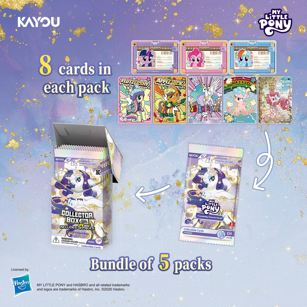 Kayou My Little Pony Friendship Eternal Cards, Moon Edition, Series 4, 5 Packs, 8 Cards/Pack