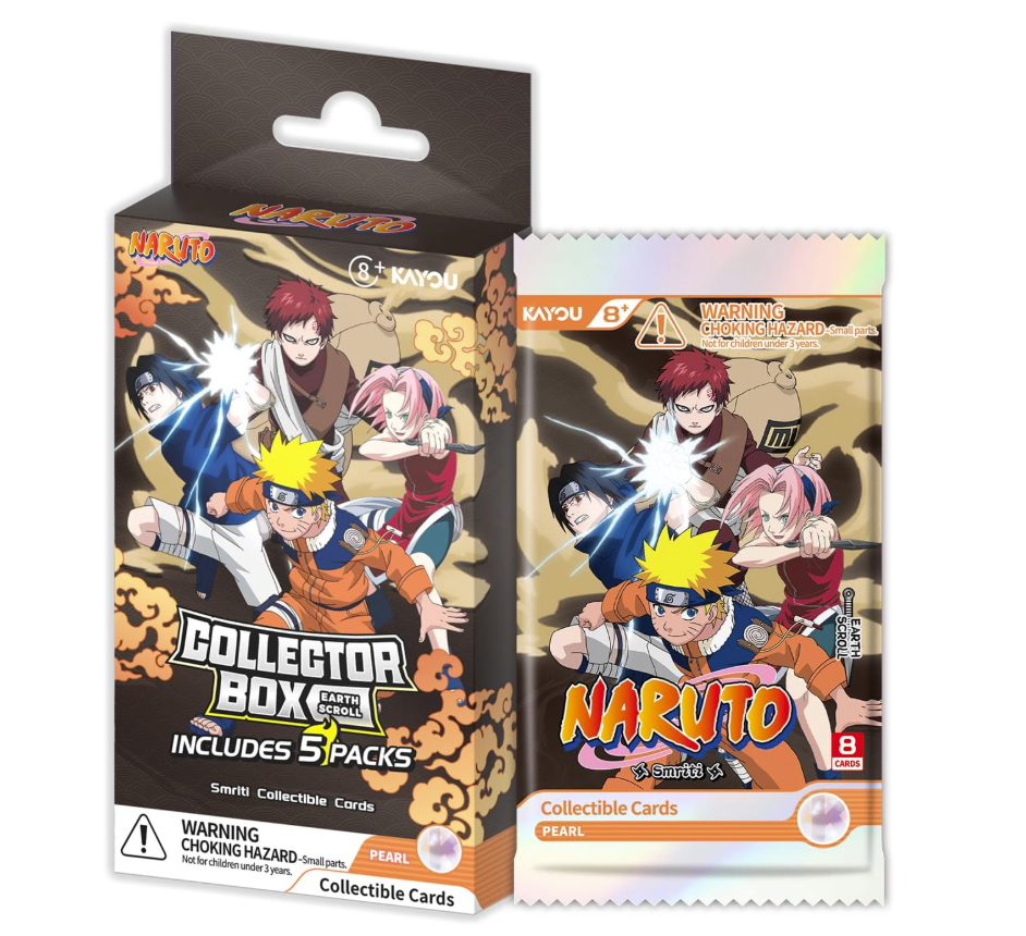 KAYOU Naruto Collectible Cards Earth Scroll Collector Box — 5 Packs, 8 Cards Per Pack | Smriti Series | Blind Pack TCG